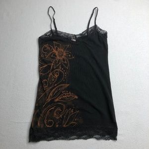Rosio Custom Women's NEW Floral Flowers Tank Top Cami Bleach Art Small